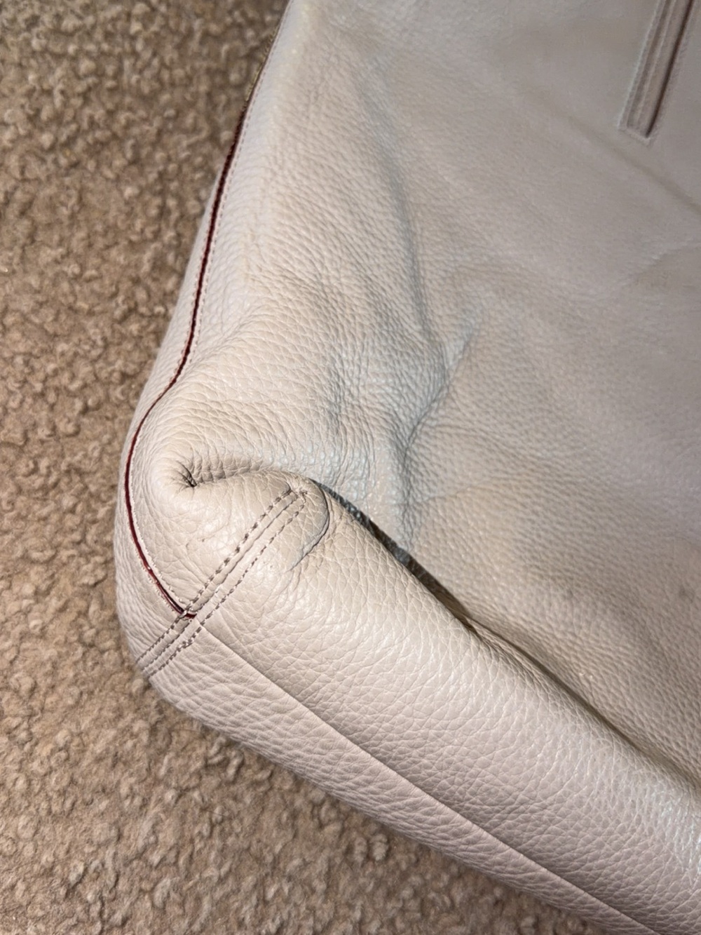 kate spade Pebbled Light Gray Leather Tote - Picture 4 of 7